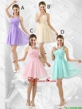 Luxurious Short Halter Top Dama Dresses with Ruching BMT051FOR
