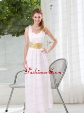 Natural White Empire Straps Ruching Dama Dresses BMT025CFOR 
