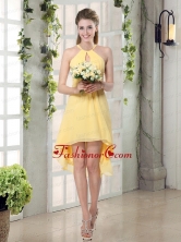 New Fashion Halter Top Asymmetrical  Dama Dress BMT007BFOR
