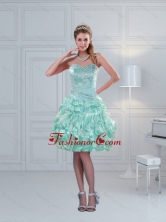 Perfect Ruffled Sweetheart Beaded Dama Dresses in Apple Green XFNAO5825TZBFOR