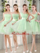 Ruching Organza A Line Mini Length Dama Dress with Lace Up BMT014FOR