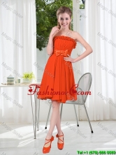 Summer A Line Strapless Bowknot Dama Dress in Rust Red BMT001D-8FOR