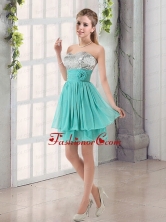 Sweetheart A Line Dama Dress with Sequins and Handle Made Flowers BMT002EFOR