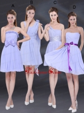 2015 Elegant Chiffon Lace Up Prom Dress in Lavender BMT026FOR 