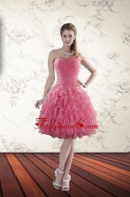 2015 New Style Strapless Prom Dresses with Beading and Ruffles XFNAO744TZCFOR