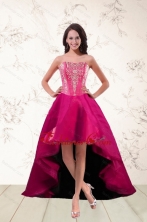 2015 Strapless High Low Prom Dresses with Appliques  XFNAO060TZBFOR