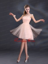 A Line Tulle 2015 Sturning Prom Dresses with Straps BMT022CFOR