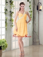 Appliques Mini Length One Shoulder Ruches Prom Dress BMT007DFOR