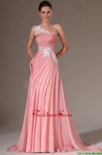 Classical Empire One Shoulder Prom Dresses with Appliques for 2016 DBEE140FOR