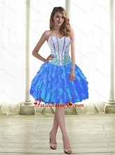 Discount Ball Gown Prom Dresses with Beading and Ruffles for 2015 SJQDDT38003-1FOR