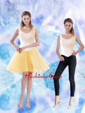 Elegant Ball Gown High Neck Prom Dresses with Mini Length SJQDDT43004FOR
