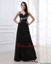 Fashionable Empire Straps Beading Prom Dresses in Black for 2016 DBEE382FOR