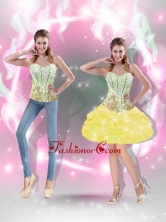 Flirting 2015 Prom Dresses with Beading in Yellow for Cocktail SJQDDT40004-4FOR