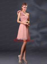 Hand Made Flowers and Ruching A Line Prom Dresses for 2015 BMT028CFOR