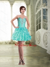 Inexpensive Organza Short Prom Dress with Beading and Ruffles SJQDDT62003FOR