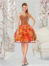 Luxurious Multi-color Prom Dress with Beading and Ruffles for 2015 QDDT002BFOR