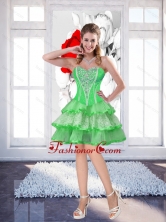 New Spring Green Sweetheart Prom Dresses with Beading for Cocktail SJQDDT50003FOR