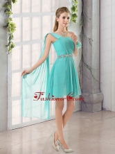 One Shoulder A Line Beading and   Ruching 2015 Prom Dress with Lace   Up BMT002AFOR