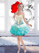 Perfect Ball Gown Mini Length Prom Dresses with Beading and Appliques  SJQDDT39003FOR