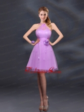 Pretty Halter A Line Prom Dresses with Hand Made Flowers BMT015FFOR
