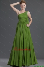 Simple A Line One Shoulder Prom Dresses with Watteau Train DBEE447FOR