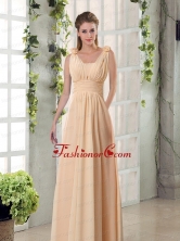 Straps Empire Ruching Hand Made Flowers 2015 Prom Dresses BMT024BFOR 