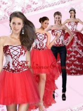  Multi Color Strapless Quinceanera Dress with Embroidery for 2015 QDZY386TZA2FOR
