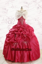 2015 Appliques Pretty Quinceanera Dresses with Strapless FNAO189BFOR