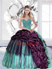 2015 Discount Sweetheart Quinceanera Gown with Pick Ups and Ruffles QDDTA29002FOR