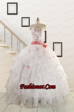2015 Elegant Sweetheart Quinceanera Dresses with Appliques and Belt FNAO172FOR