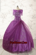 2015 Formal Sweetheart Appliques Purple Quinceanera Dresses  FNAO296AFOR