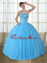 2015 Gorgeous Baby Blue Strapless Quinceanera Dress with Beading PDZY690TZFXFOR