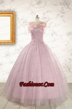 2015 Light Pink Appliques Strapless Sweet 16 Dresses with Wrap FNAO896AFOR