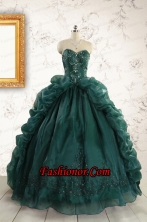 2015 Luxurious Dark Green Sweet 16 Dresses with Beading FNAO5750-1FOR