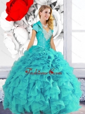 2015 Luxurious Sweetheart Quinceanera Dresses with Beading and Ruffles QDDTA56002FOR