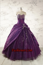 2015 Modern Purple Sweetheart Appliques Quinceanera Dresses FNAO183FOR