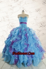 2015 New Style Multi Color Quinceanera Dresses with Beading and Ruffles FNAO783FOR 