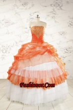 2015 Perfect Strapless Quinceanera Dresses with BeadingFNAO564FOR