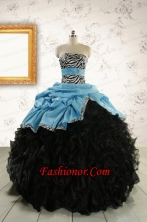2015 Prefect Ruffles White Quinceanera Dresses with Zebra  FNAO435FOR