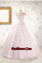 2015 Pretty Appliques Light Pink Quinceanera Dresses FNAO151FOR
