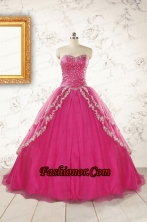 2015 Sweetheart Sweep Train Trendy Quinceanera Dresses with Sequins and Appliques FNAO350FOR