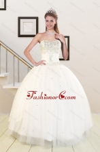 2015 Sweetheart White Elegant Quinceanera Dresses with Beading XFNAO5812FOR