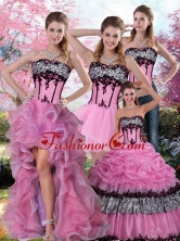 2015 Zebra Printed Multi Color Quinceanera Dress with Pick Ups and Appliques QDZY028TZA2FOR