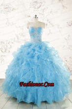 Aqua Blue Ball Gown Sweetheart Beading Sweet 16 Dresses FNAOA45FOR