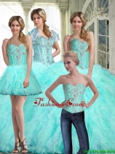 Beautiful 2015 Fall Ball Gown Sweetheart Quinceanera Dresses with Ruffles and Beading SJQDDT63001FOR