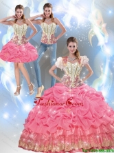 Beautiful 2015 Summer Beaded Quinceanera Dresses with Appliques and Pick Ups SJQDDT40001FOR