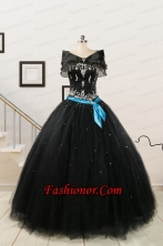 Cheap Black Quinceanera Dresses with Appliques 223.63 FNAO113FAFOR