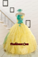 Classical Multi Color Quinceanera Dresses with Hand Made Flowers FNAO756FOR