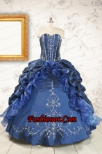 Classical Sweetheart Navy Blue Quinceanera Dresses with Beading FNAOA62FOR