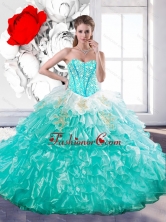 Discount Sweetheart Ball Gown Sweet 15 Dresses with Beading and Ruffles QDDTA18002FOR